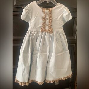 Elegant Kids Formal Dress Pale Blue   and Brown